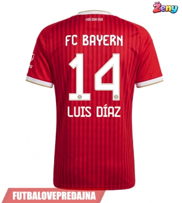Lacne Ženy Futbalové dres Bayern Munich Luis Diaz #14 2026-27 Krátky Rukáv - Domáci